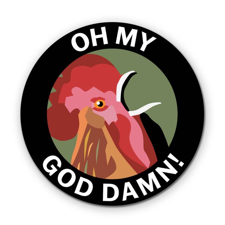 Oh My God Damn! Sticker for wholesale by The Mincing Mockingbird