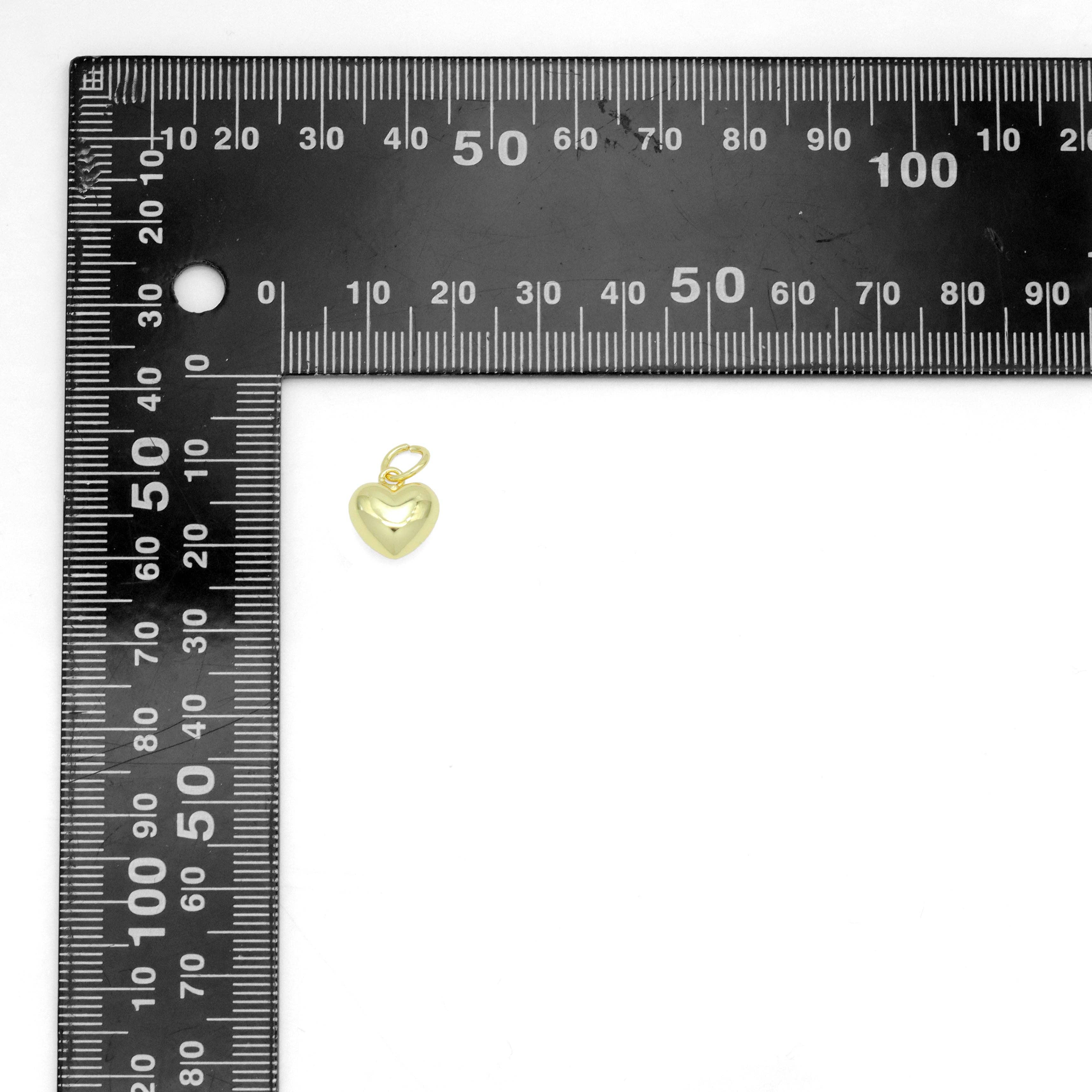 BestBeads&Beyond - Wholesale Individual Charm/Pendant - Cute Puffy Gold 3D Heart Shape Charm Pendant, Sku#LD6553