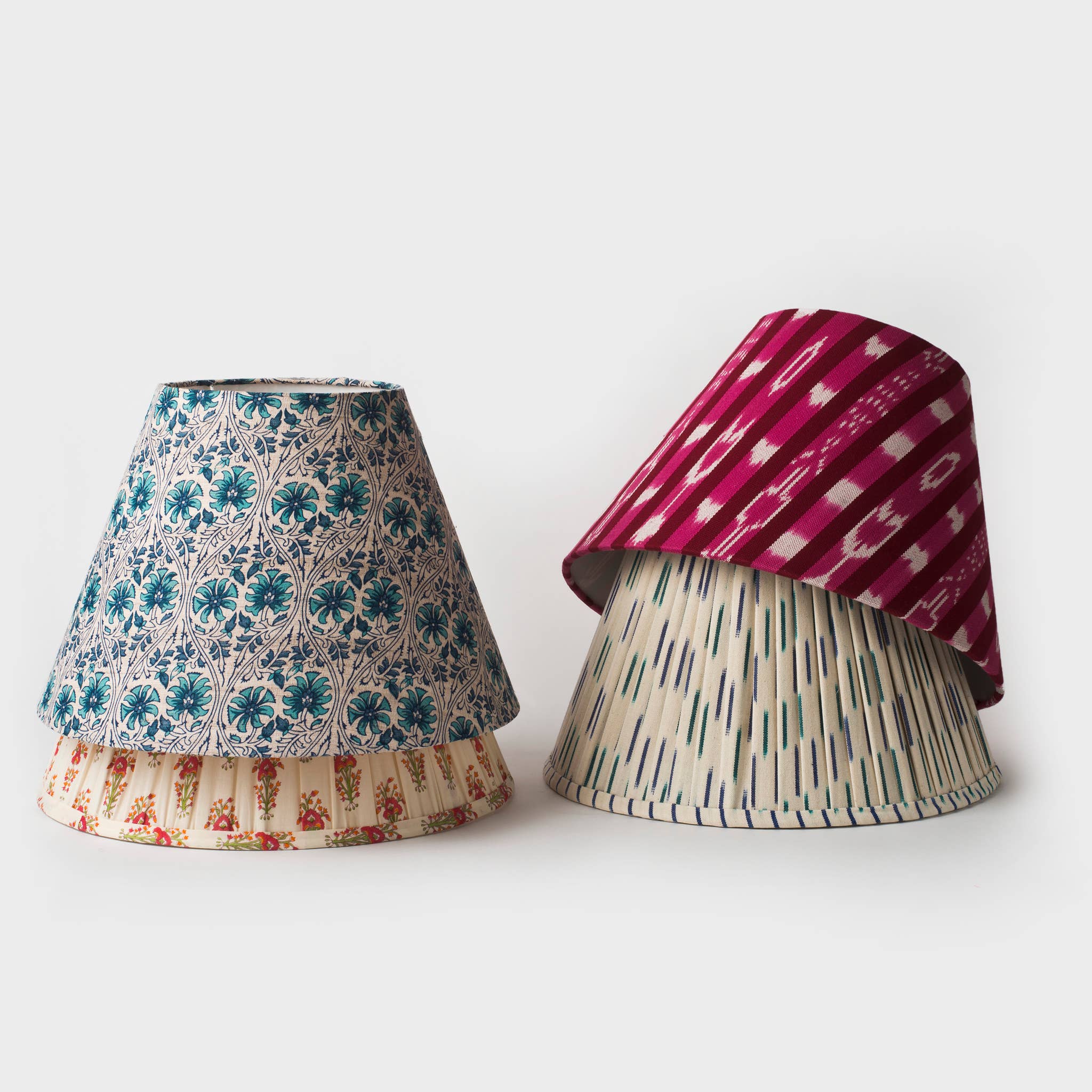Mela Artisans - Wholesale Lamp Shade - Blue Ikat Pleated Lampshade5