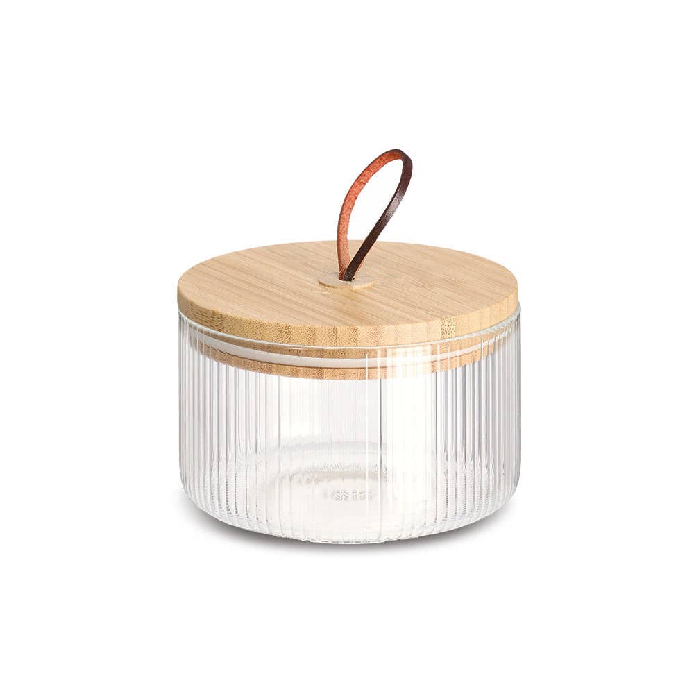 transparent Storage jar with bamboo lid, 520 ml for wholesale on Faire