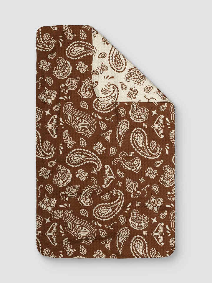 Brown Bandana Reversible for wholesale by Loom Loom