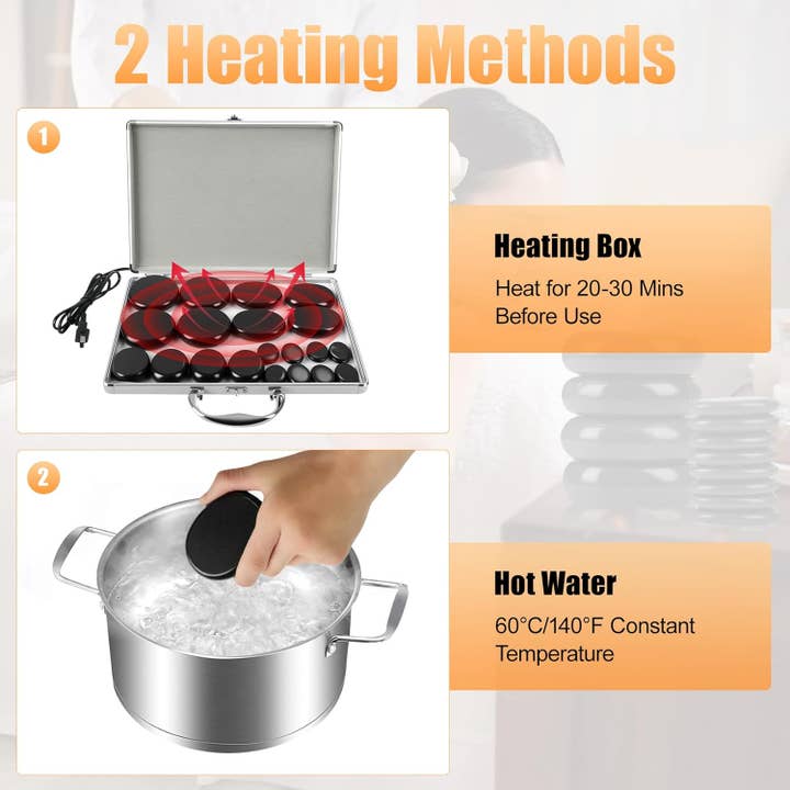 VIGOR - Wholesale Body massager - Basalt Hot Rocks Massage 20 pcs Stone, Professional Massage5