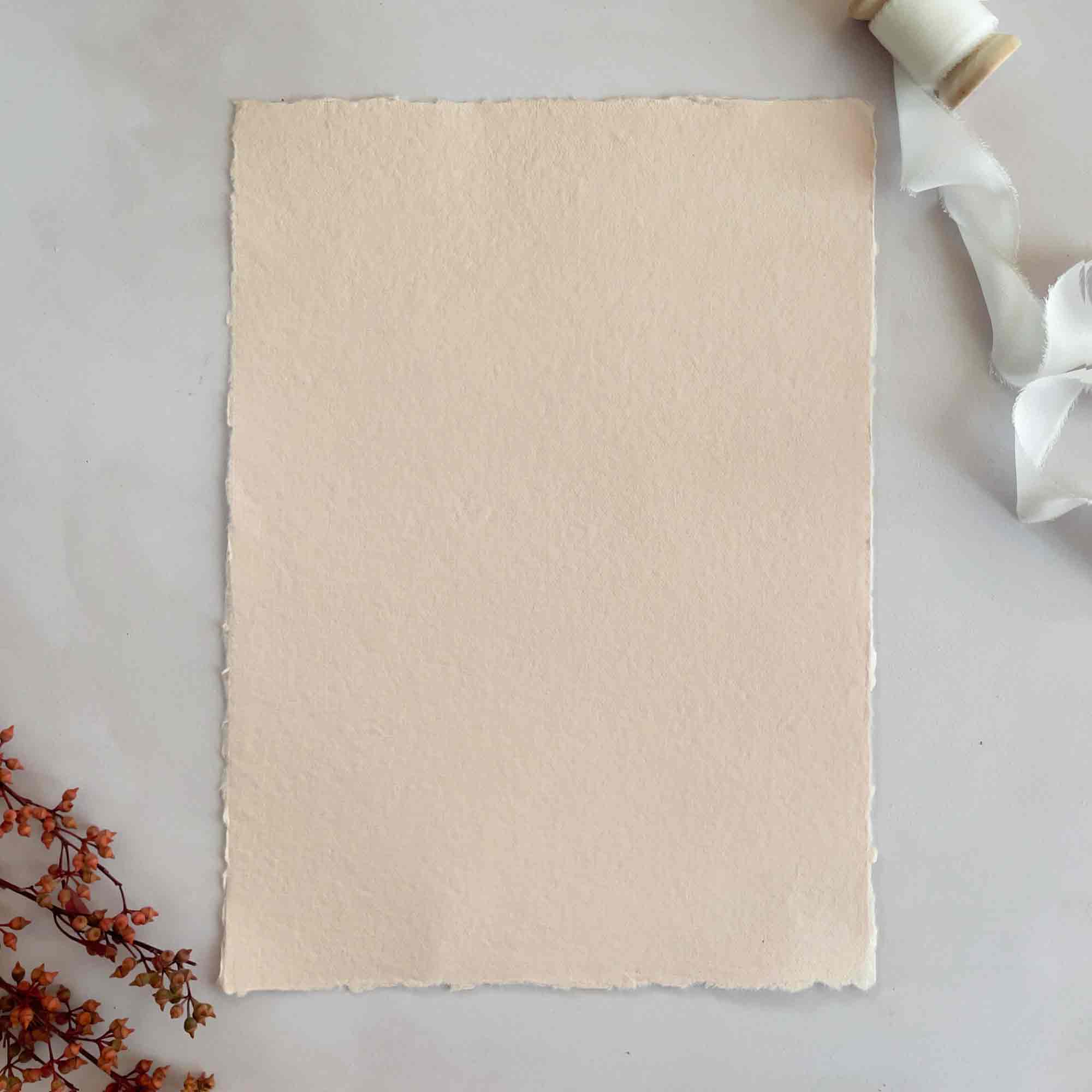 The Natural Paper Company - Wholesale Stationery/Notecard Set - Misty Rose Handmade Cotton Rag Paper, Card and Envelopes2