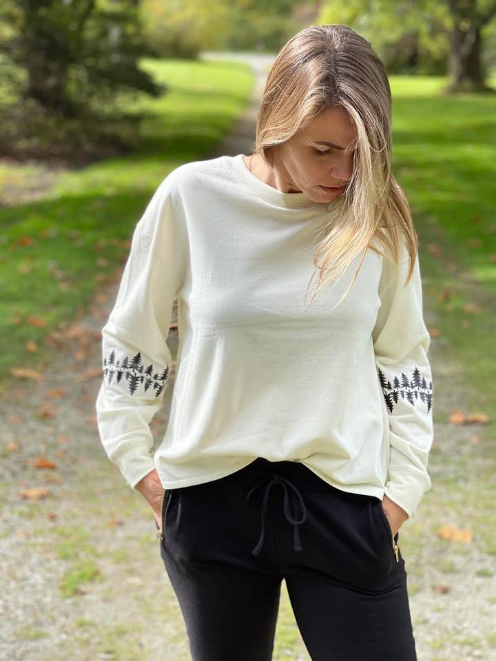 Softest Fleece Sweatshirt in Coconut Milk for wholesale by Sakran & Shaw