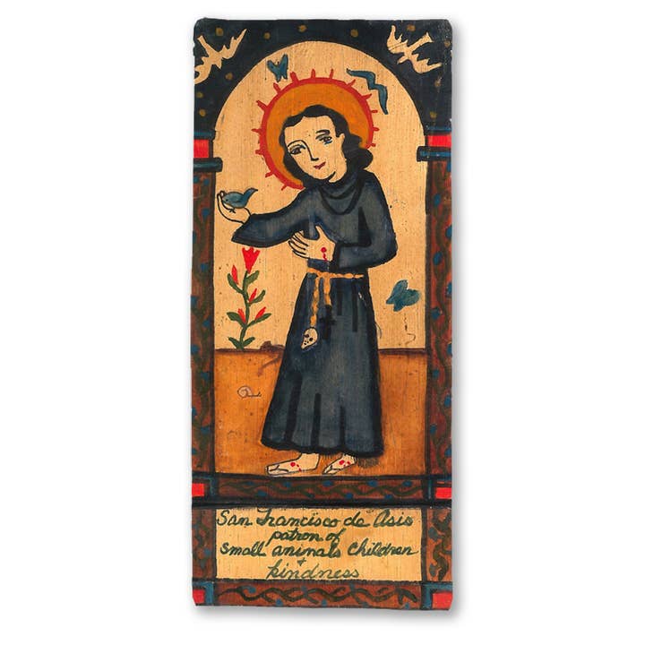 Lynn Garlick Retablos - Wholesale Painting/Drawing - San Francisco de Asis A - Animals, Kindness and Ecology