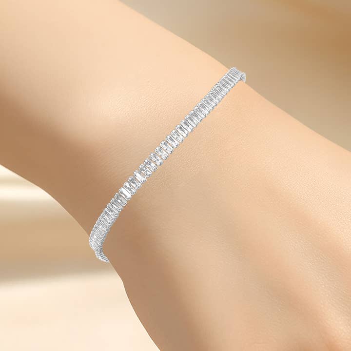 Sensibling Corp. - Wholesale Tennis Bracelet - 18K Gold Dipped ELegant Baguette Tennis Chain Bracelet3