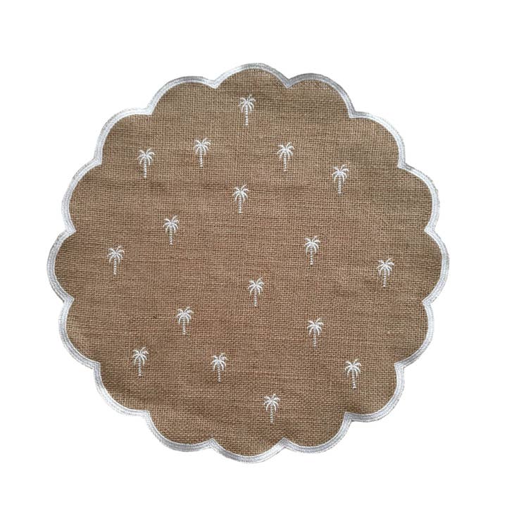 Klatso - Wholesale Placemat - Palm Tree Burlap Placemat