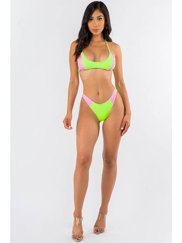 Yira - Wholesale Two Piece Swimsuit - Women's - Neon Chic Two-Piece Bikini Set4