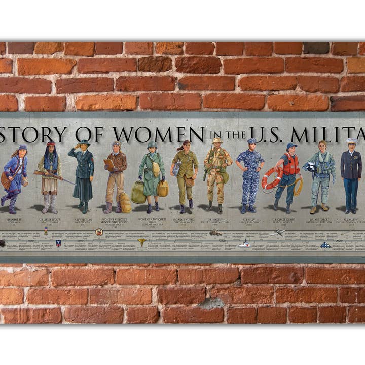Mujeres en el ejército, sin marco, 11 ¾ x 36 pulgadas para venta al por mayor de History America