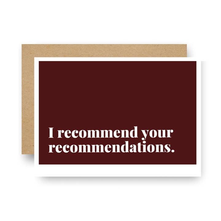 I Recommend Your Recommendations Enclosure Card for wholesale by Careerlog