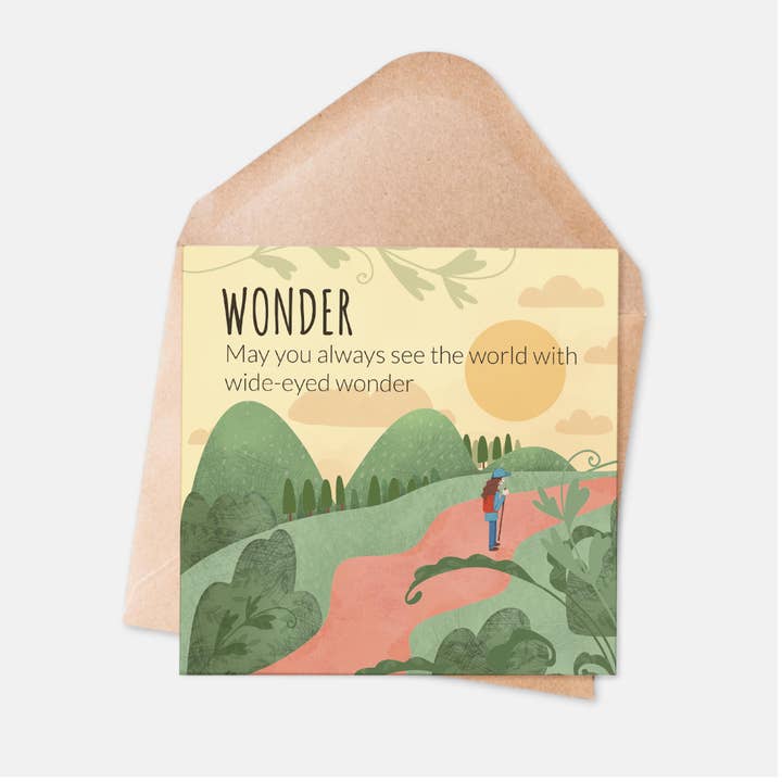 Wonder Greeting Card – Inspirational Adventure Card for wholesale by Ilana Ewing Designs