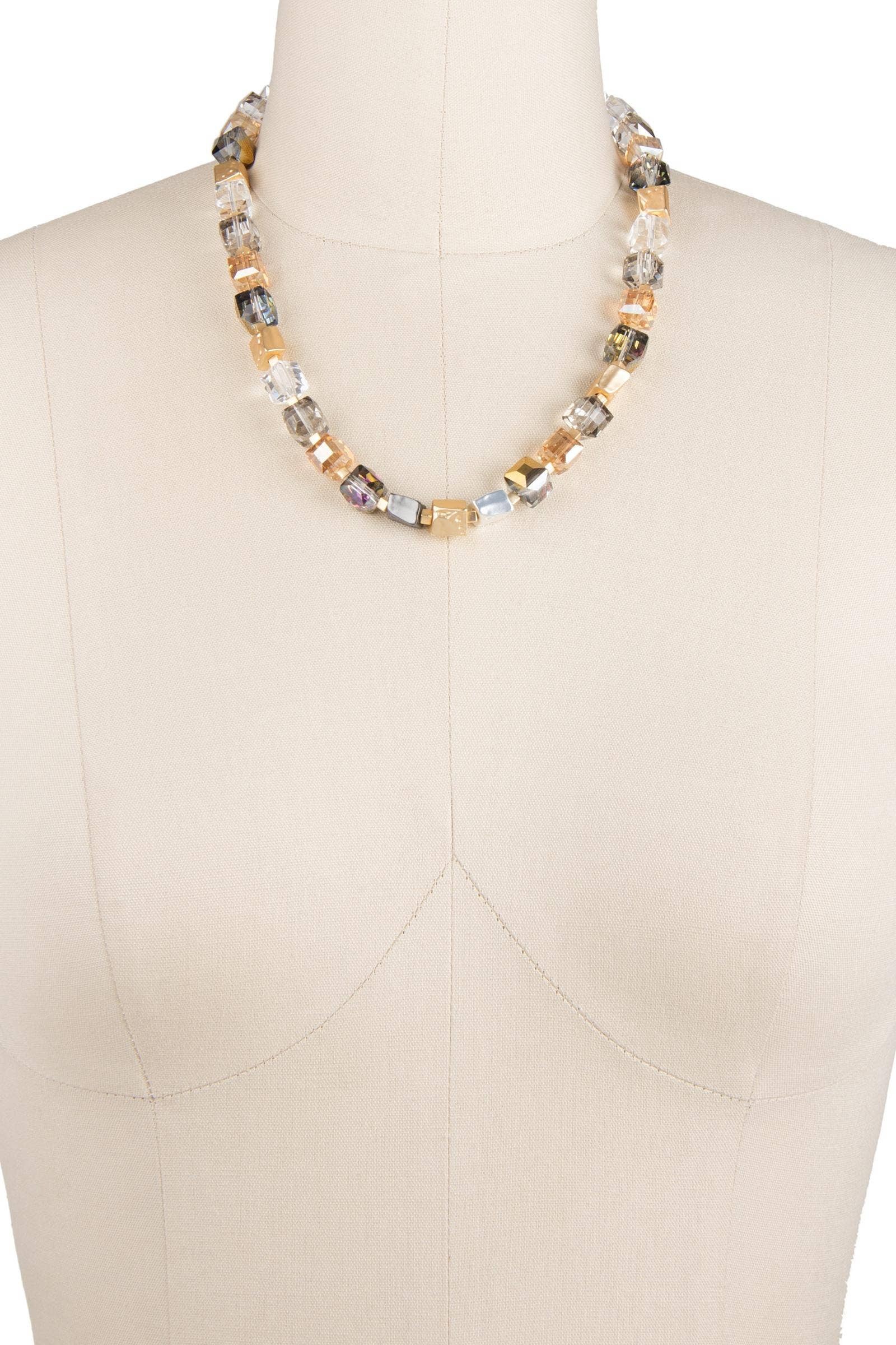 SAACHI - Wholesale Beaded/Pearl Necklace - Faceted Glass Bead and Stone Necklace6