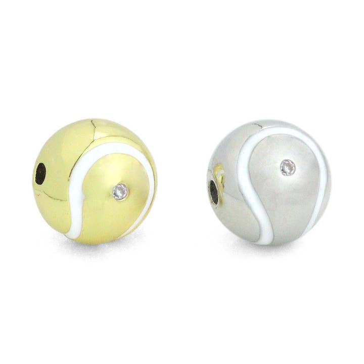 Gold Silver Spacer Ball Charm Pendant, Sku#LX815 for wholesale by BestBeads&Beyond