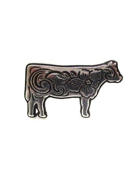 Western Etched Cow Cuff Ring for wholesale by Snowing West