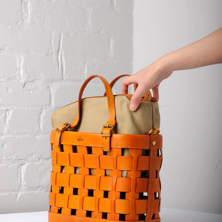 UPPDOO - Wholesale Tote Bag - Women's - Venture Basket Tote - Apricot
