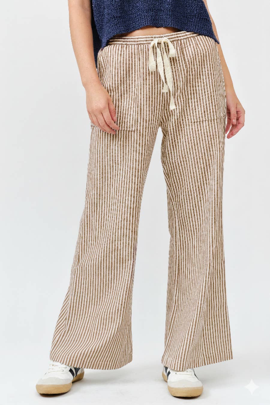 ILLA ILLA - Vente Pantalon – femme - Pantalon large en lin rayé24