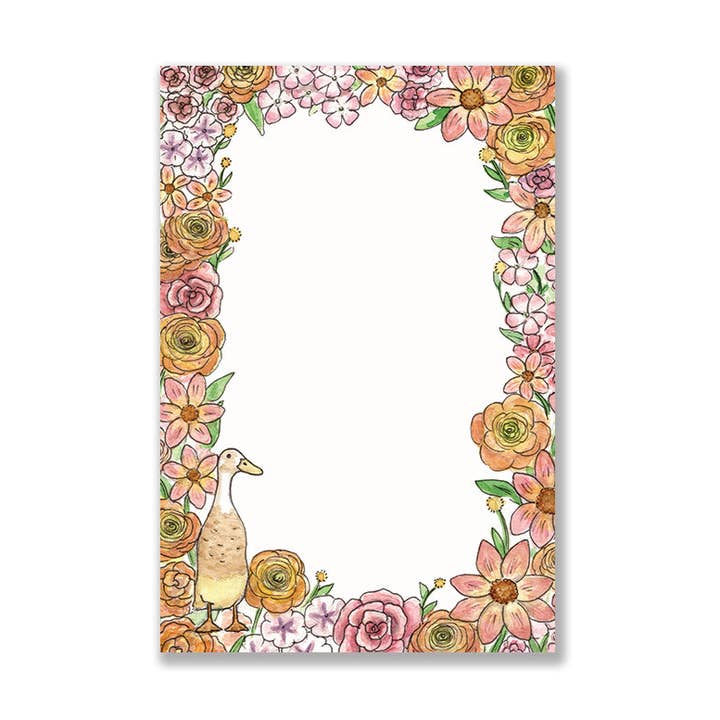 Duck with Flowers Notepad for wholesale by Motif's Art Studio