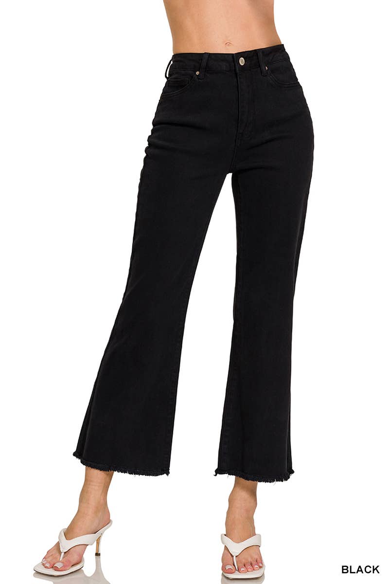 Vanilla Monkey - Vente Pantalon – femme - Pantalon taille haute et ourlet effiloché délavé à l'acide9