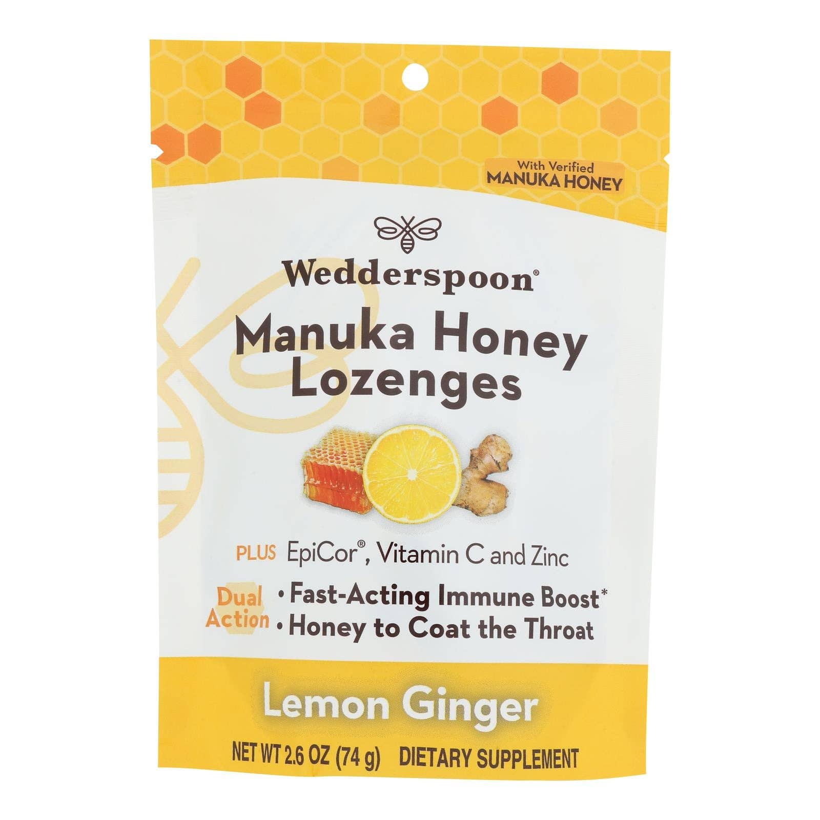 Ware Spark - Wholesale Oral Supplement/Vitamin - Wedderspoon - Loz Manuka Honey Lemon Ginger - Case Of 6-2.6 Oz0