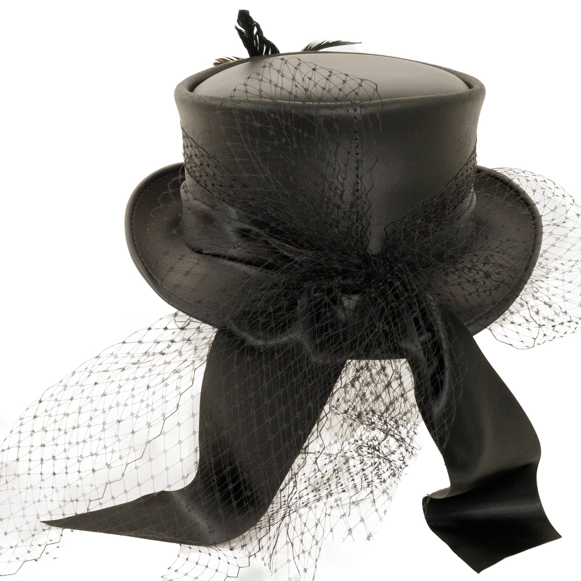 Black Genuine Leather Top Hat - Style Fancy for wholesale on Faire3