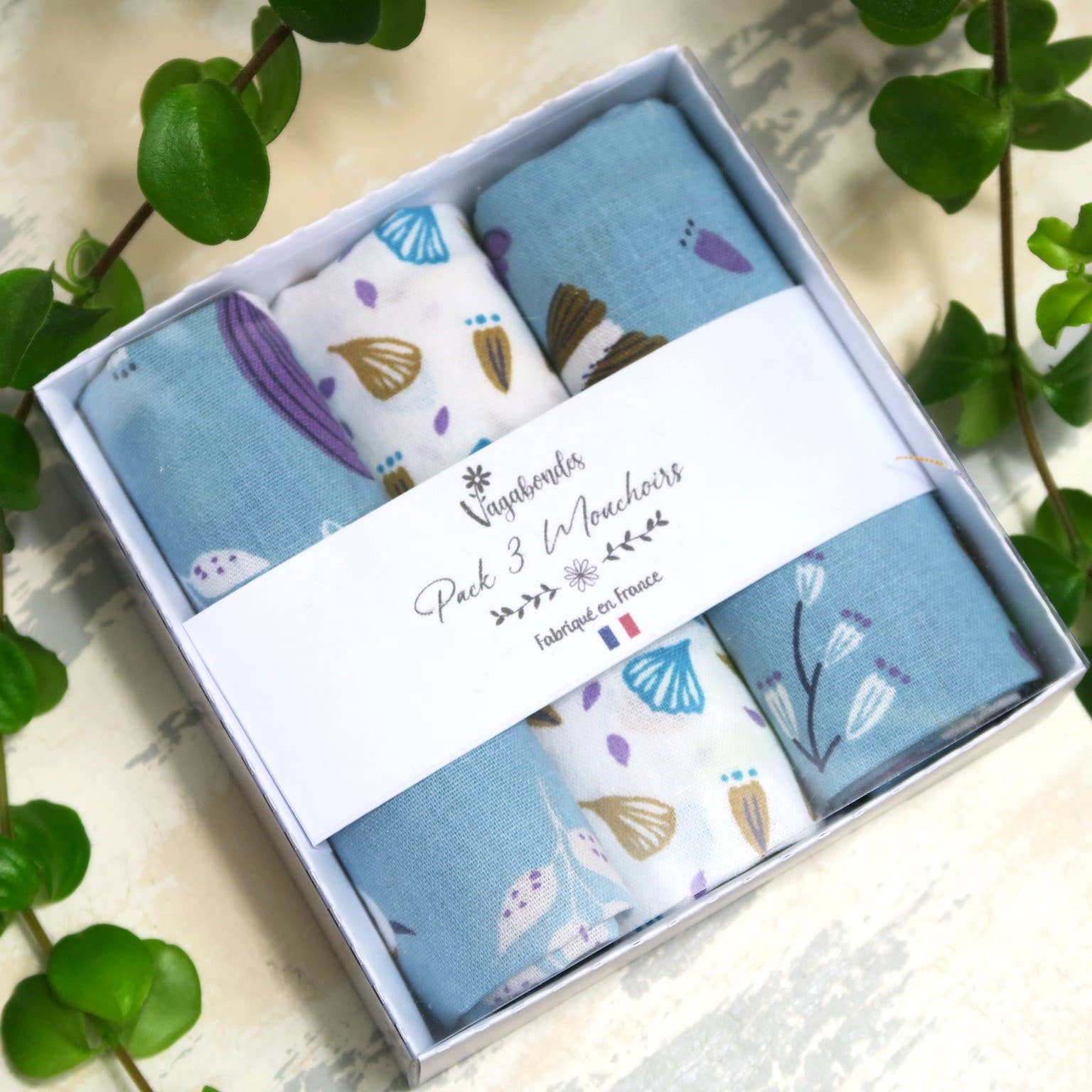 Vagabondes - Wholesale Handkerchief - Unisex - Pack of 3 Cotton Handkerchiefs, Reusable and Eco-friendly5