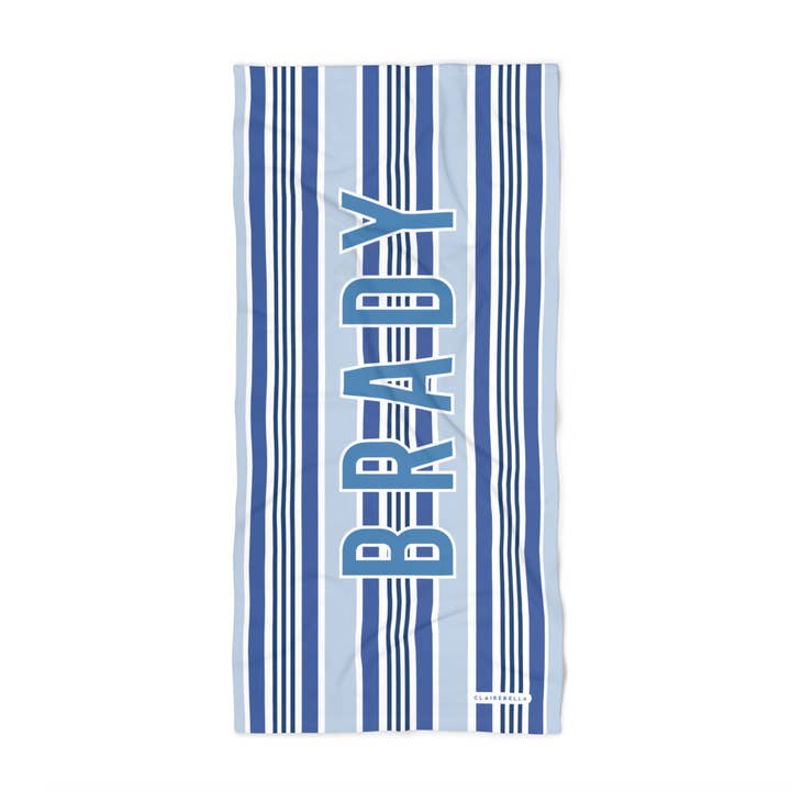 Capri Stripe | Custom Beach Towels | Cotton Beach Towel for wholesale by Clairebella Personalized Gifts & Pillows