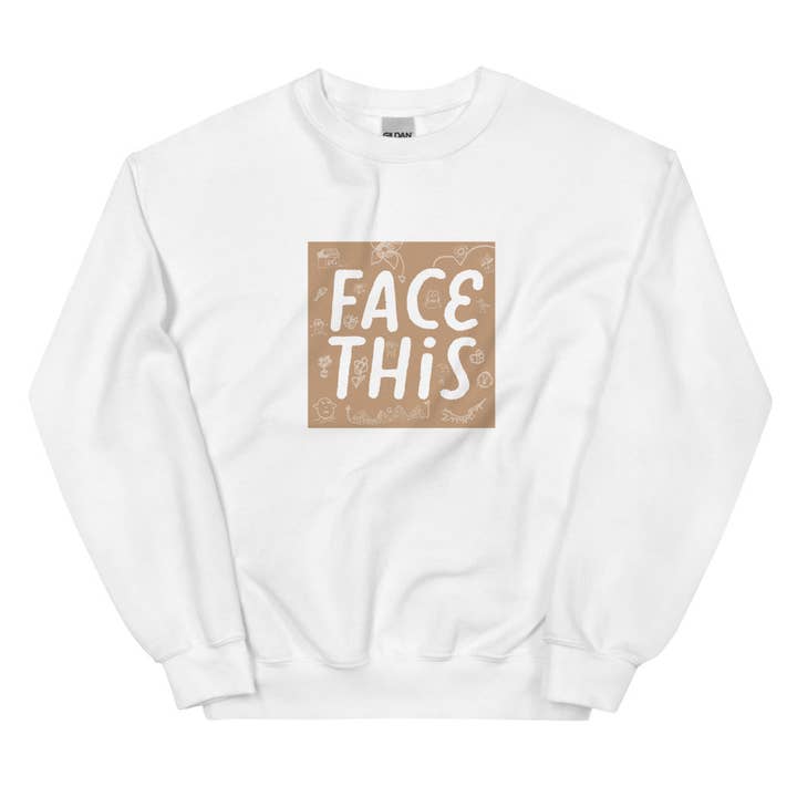 Face This Logo Sweater - Brown for wholesale by Face This