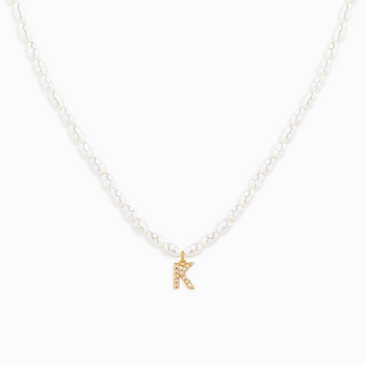 Sessori - Wholesale Pendant/Charm Necklace - CZ Pave Letter Pendant Acrylic Pearl Necklace11