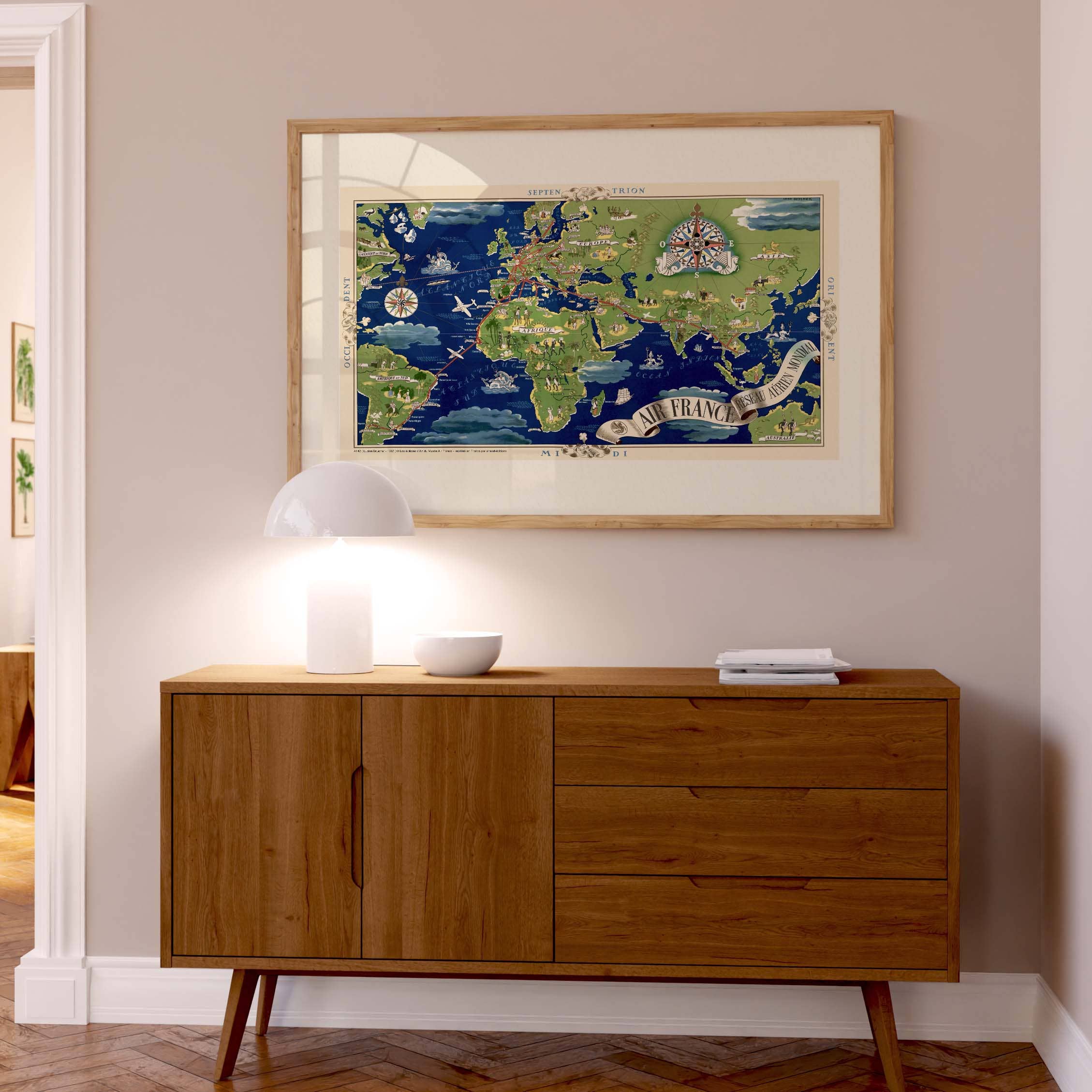 Oneart – wholesale Poster – Air France Poster / Air Network Planisphere - AFL01425