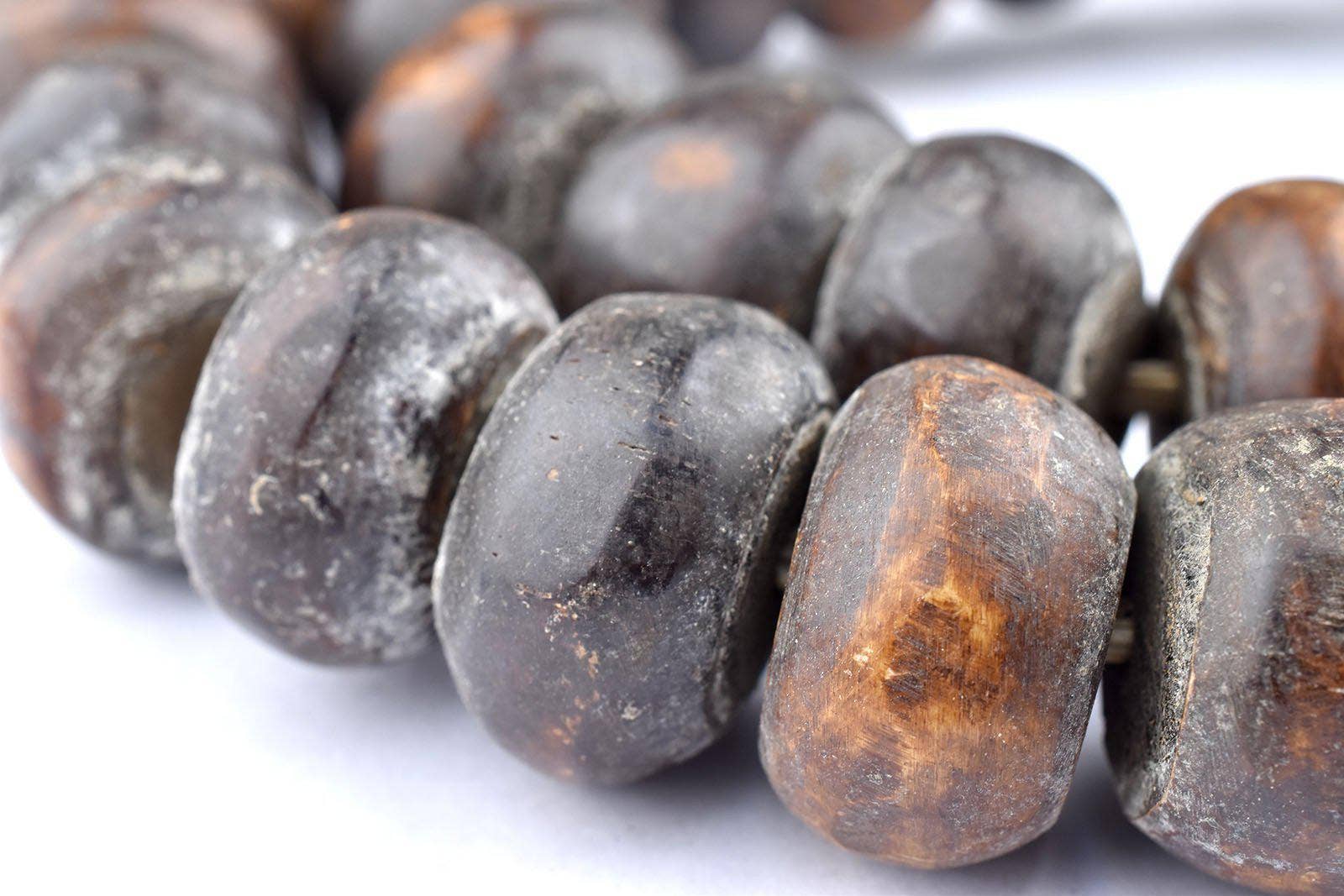The Bead Chest - Wholesale Beads - Large Matte Kenya Brown Bone Beads1