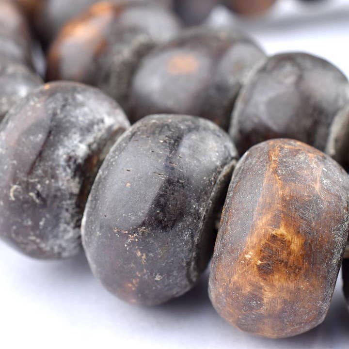 The Bead Chest - Wholesale Beads - Large Matte Kenya Brown Bone Beads1