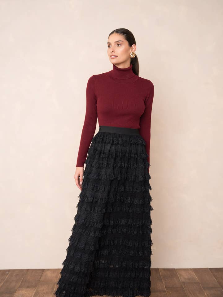 Maxirock Mira aus Spitze - 81023 für den Großhandel von CHOKLATE PARIS