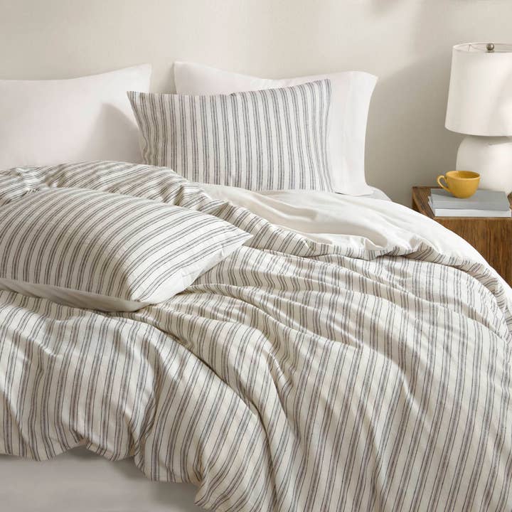 Olliix - Wholesale Bedding Set - 3 Piece Yarn-Dyed Stripes All-Seasons Duvet Set, Grey6
