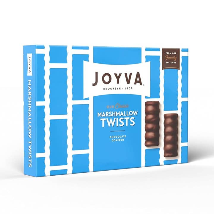 Long Island Candy Factory - Wholesale Chocolate Covered Sweets - JOYVA Chocolate Covered Vanilla Marshmallow Twists 5lb