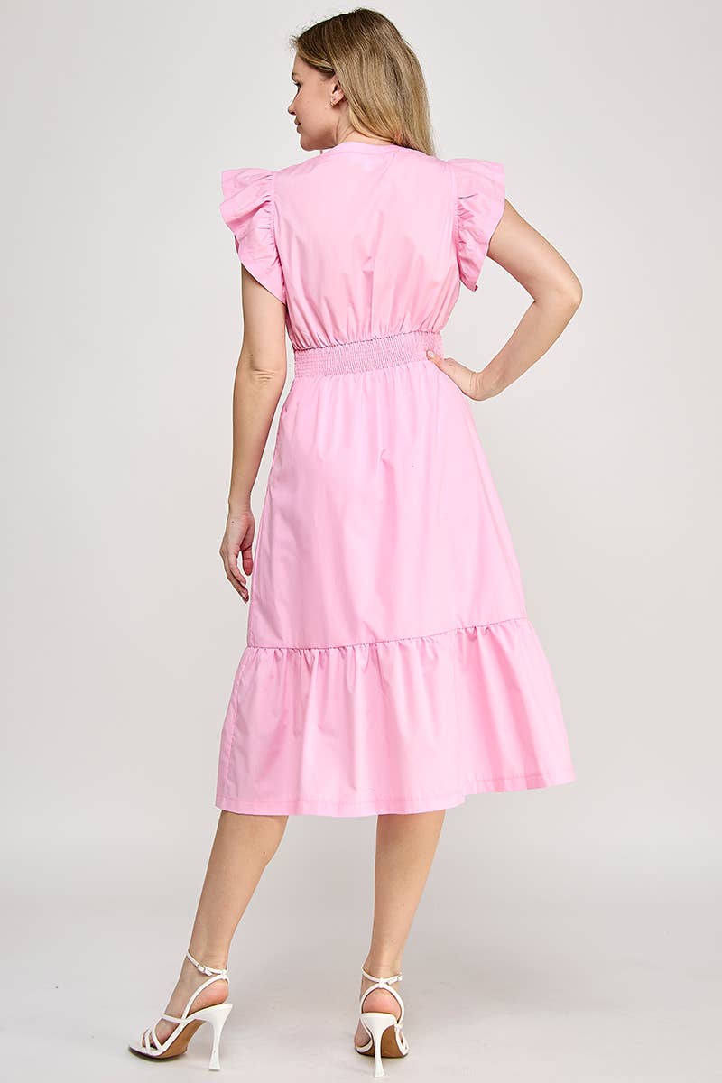 RUBIENN - Wholesale Dress - Women's - Plain Sleeveless Tied Belted Dress5