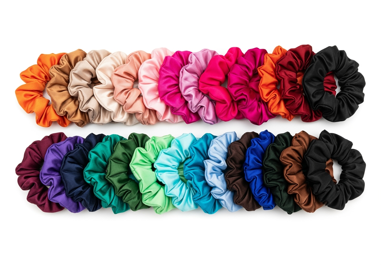 The Blissful - Wholesale Scrunchie - Women's - Assorted Color Soft Satin Silk Scrunchies – Set of 125