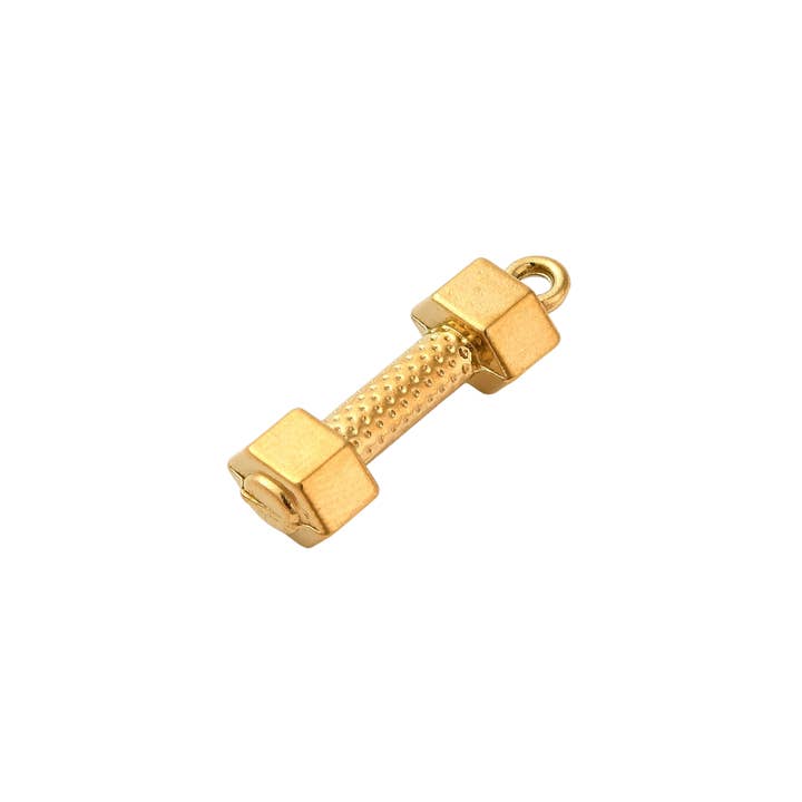 The Charm Bar Company – Großhandel Individueller Charm/Anhänger – * Gold "Work it Out" Hantel-Anhänger