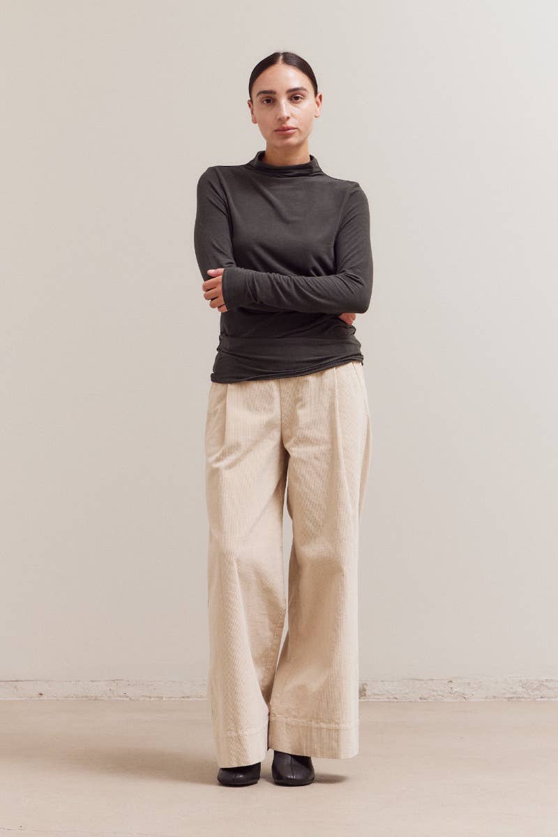 Grade & Gather - Vente Haut en maille – femme - 42036 - HAUT EN JERSEY AJUSTÉ À COL MONTANT13