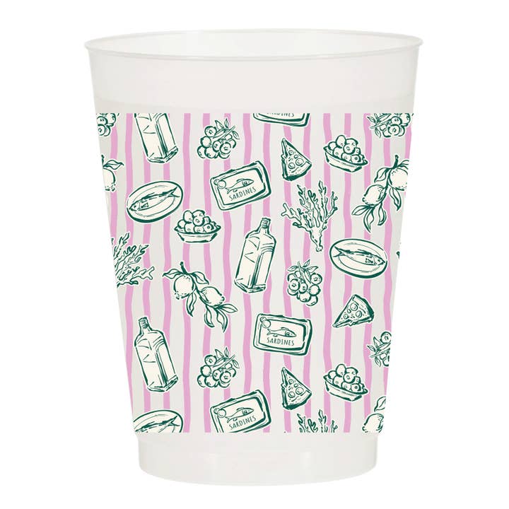 Copos Foscos Envolventes Completos de Uvas Italianas de Verão - Verão por atacado de Sip Hip Hooray