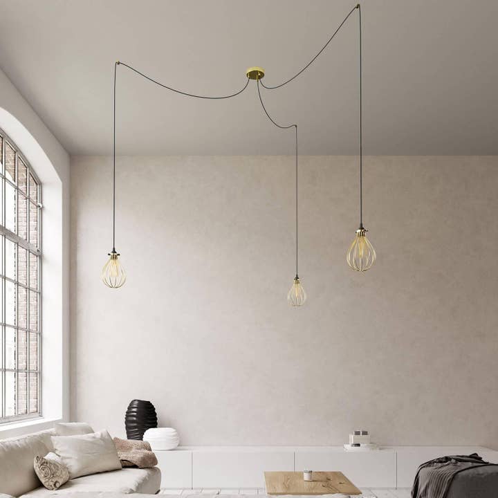 LIGHTINUP S.R.L. - Wholesale Chandelier/Hanging Light - Spider - Multi-drop pendant lamp with 3 drops Made in Italy