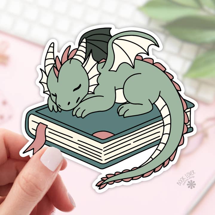 Autocollants de livre de dragon fantaisie pour filles / Autocollants de livres pour la vente par Book Lover Merch Shop