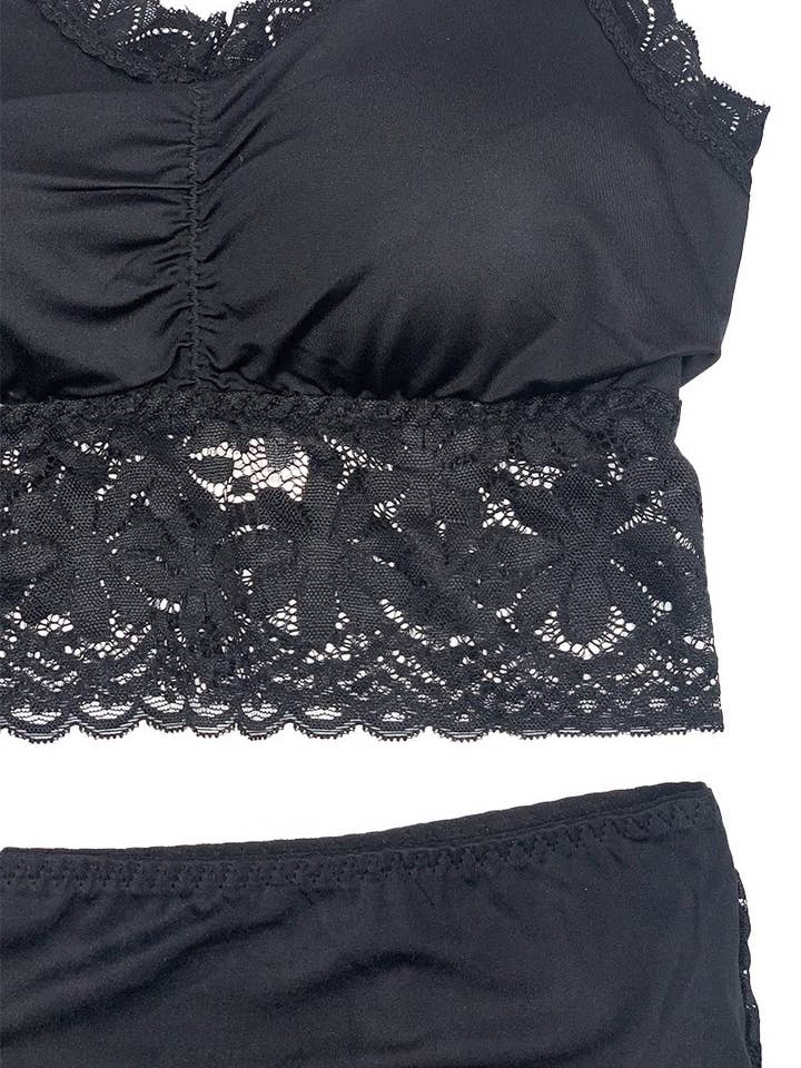 Assorted Bralette & Satin Lace & Panty Set/T23005 for wholesale on Faire9