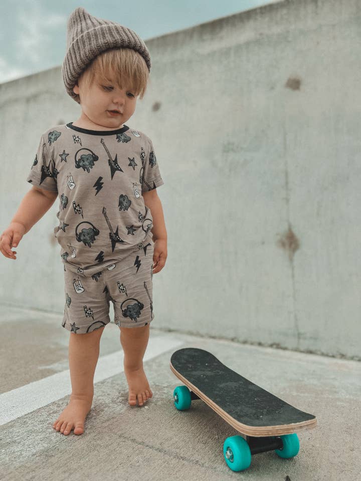 Rock On Rockstar 2 Piece Short Set for wholesale by Bells & Rainbows by TND