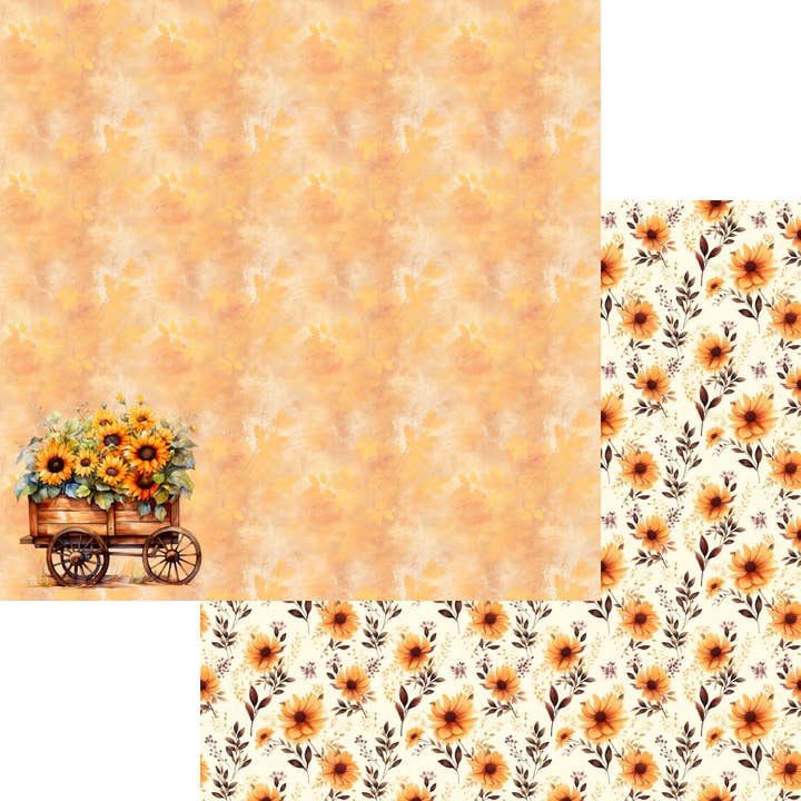 Fall Blessings Collection Sunflower Love 12 x 12 Double-Sided Scrapbook Paper by SSC Designs - 15 Pack for wholesale by SSC Wholesale