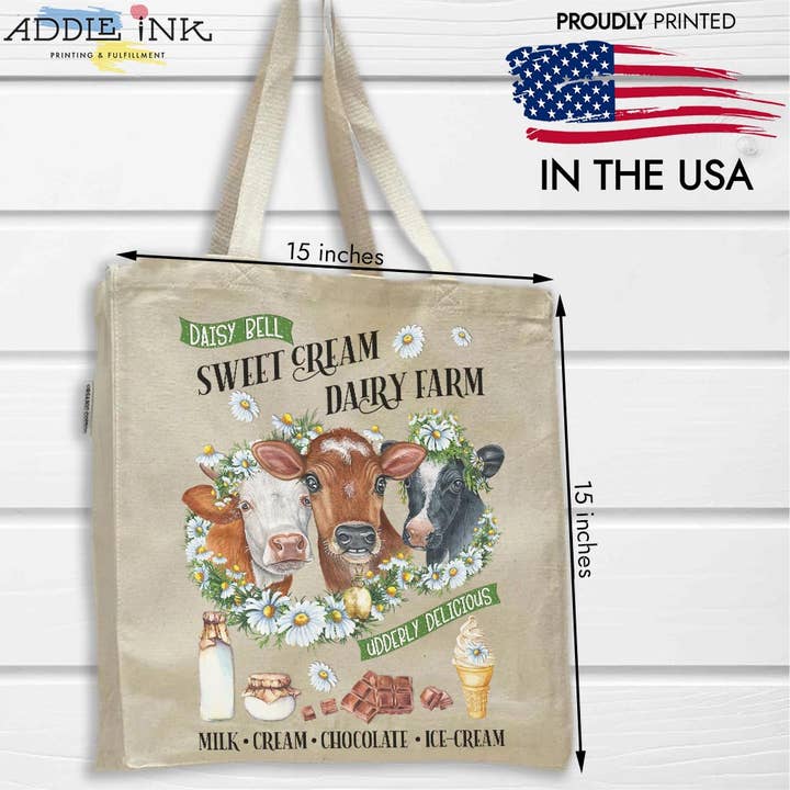 Bolsa de mano Udderyl Delicious Dairy Cow Farm para leche de granja, unisex para venta al por mayor de ADDLE iNK