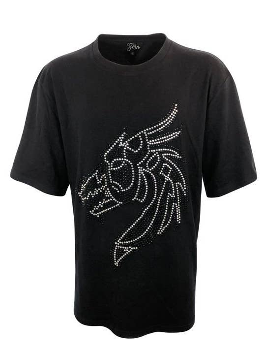 Swarovski Dragon Logo Tee - Black for wholesale by Zein