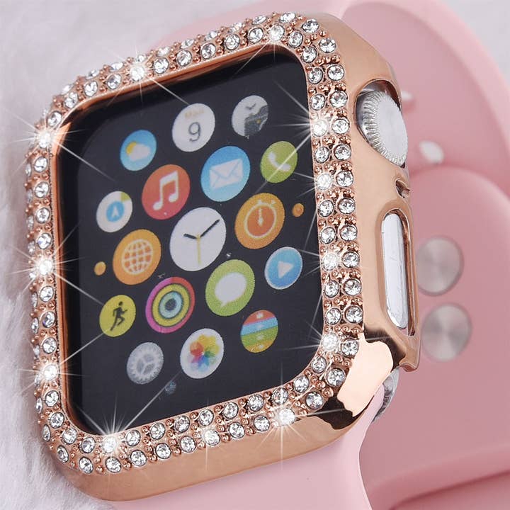 ShopTrendsNow - Wholesale Watch Band/Strap - Women's - Rhinestone Crystal Bling Apple Watch Case Frame