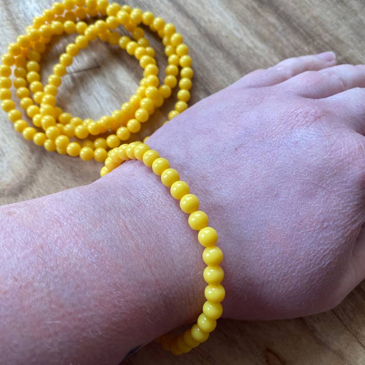 Small Yellow- Set of 5 Stretch Bracelets for wholesale by Kate Simpson Designs