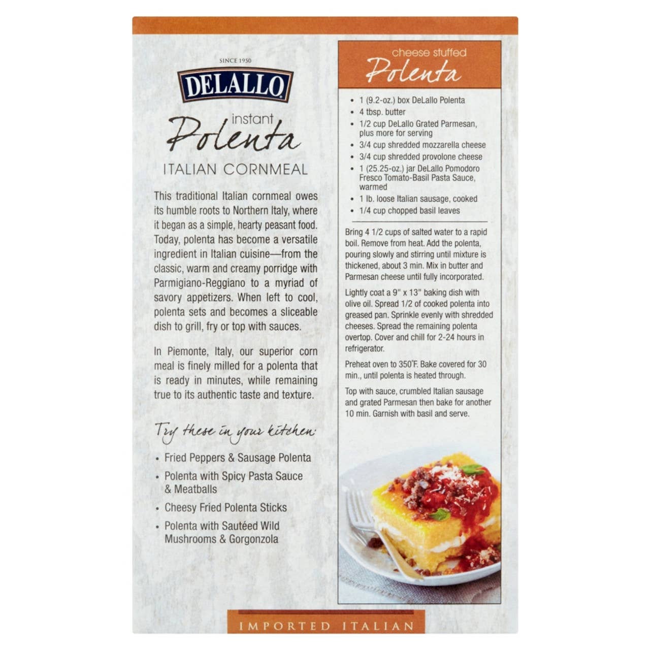 Delallo - Wholesale Cornmeal - Instant Polenta1