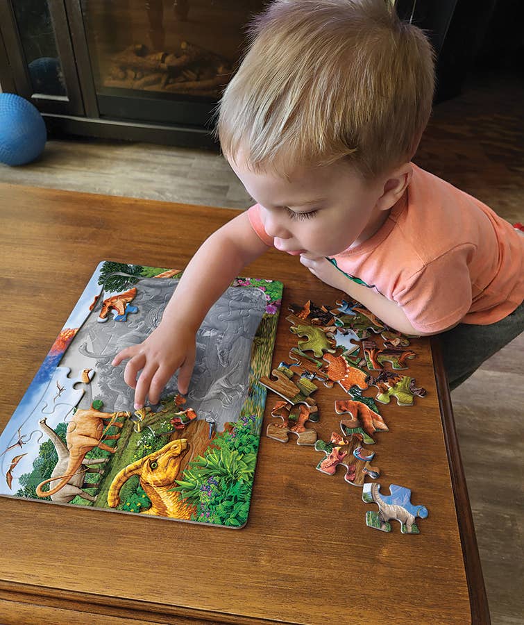 Outset Games and Cobble Hill Puzzles - Wholesale Puzzle - Kids - Triceratops & Friends (Tray) 35pc puzzle1